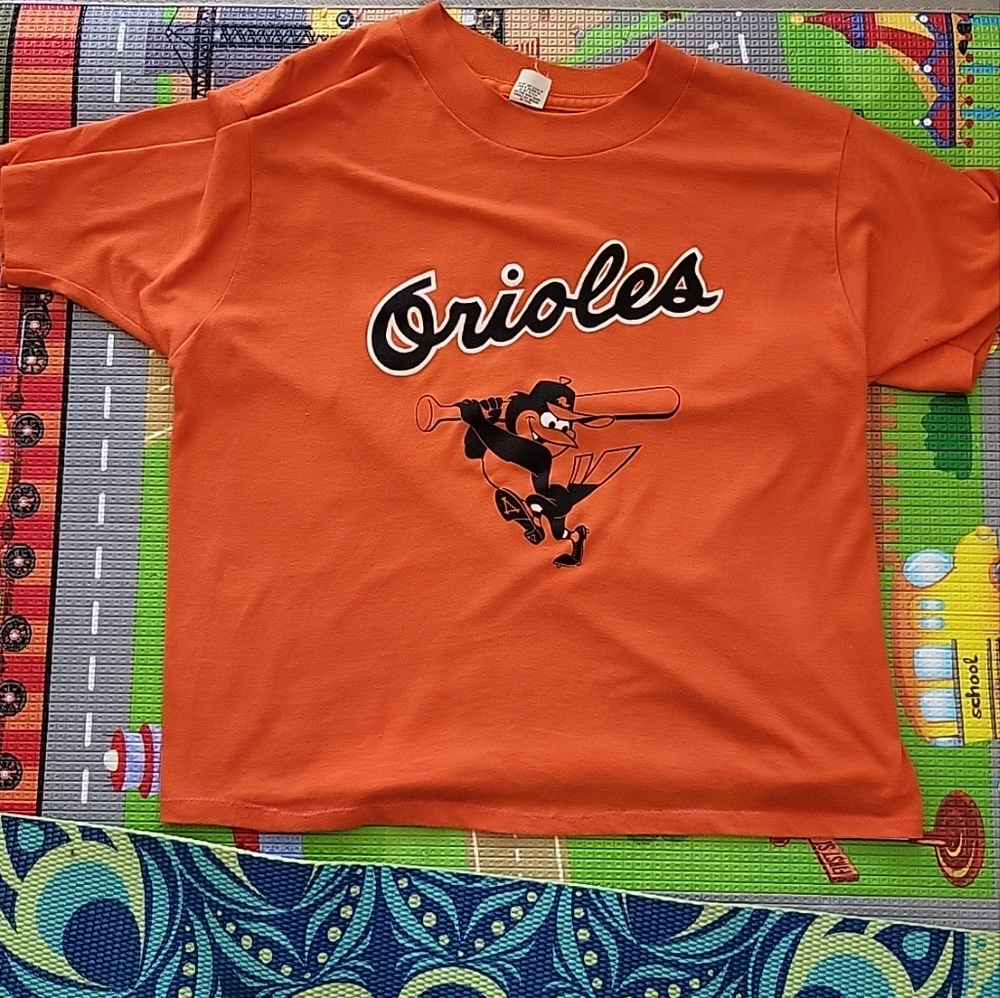 VINTAGE Orioles Tee Shirt, Kids Size XL or Women's Large, 1980s, MADE in USA